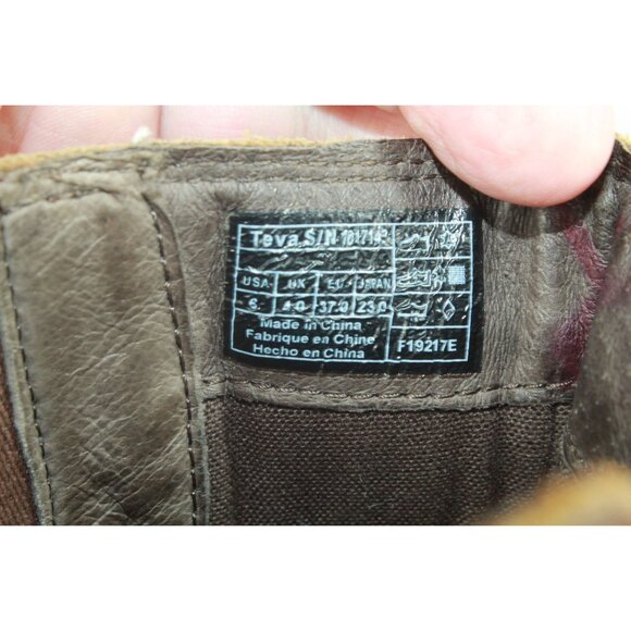 Teva De La Vina Dos Tall Casual Boots Waterproof Leather Bison Size 6 - Picture 9 of 10